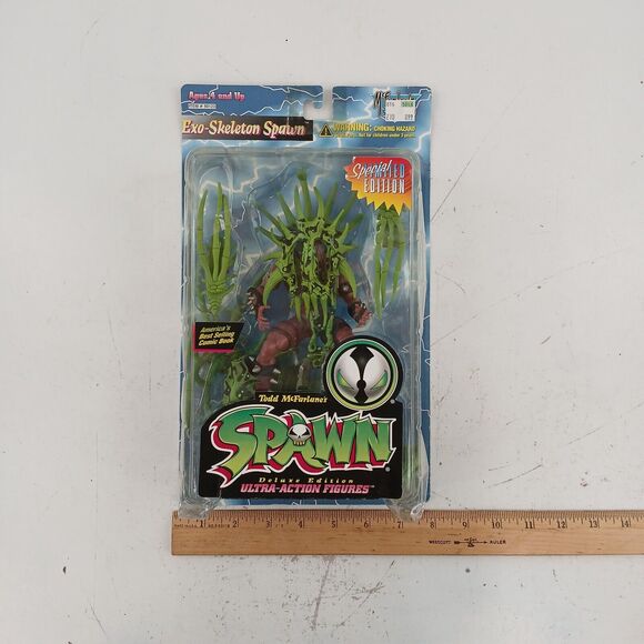 VTG Todd McFarlane Exo-Skeleton Spawn Action Figure 1996 Deluxe Edition ~ Green - Picture 11 of 12